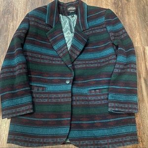 Braetan Women’s XL Aztec Tribal Print Oversized Blazer Coat Western
